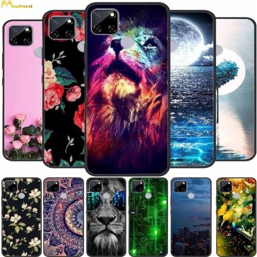 For Realme Narzo 30A Case Cute Cats Silicone Soft Phone Covers For Oppo Realme Narzo 20 Back Case Narzo30A Capa Black TPU Bumper