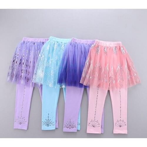 Kids Autumn Clothes Cute Culotte 3-7 Years Little Girls Princess Snowflake Leggings Fall Pants Fashion Children Costume