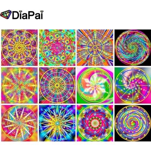 DIAPAI 5D DIY Diamond Painting Full Square/Round Drill "Religious Mandala" 3D Embroidery Cross Stitch 5D Decor Gift