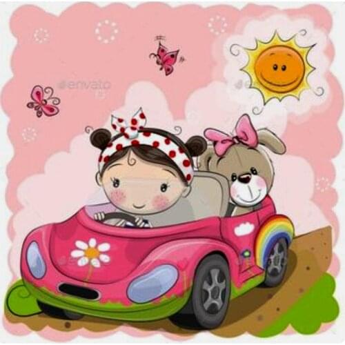 To drive the girl cartoon pattern Stamp And metal die Scrapbooking Alphabet Stamp Embossing Craft making Silicone Transparent Stamps