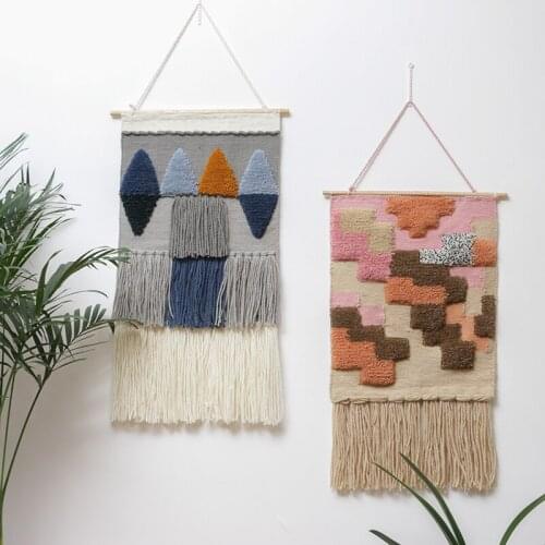 Nordic Bohemian Style Tapestry Aesthetic Tassel Handmade Blanket Wall Hanging Accessories Crafts Decoration for Home