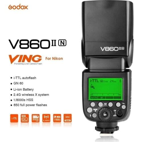 Godox V860II-N 2.4G TTL Li-on Battery Camera Flash Compatible for Nikon D800 D700 D7100 D7000 D5200 (V860II-N)