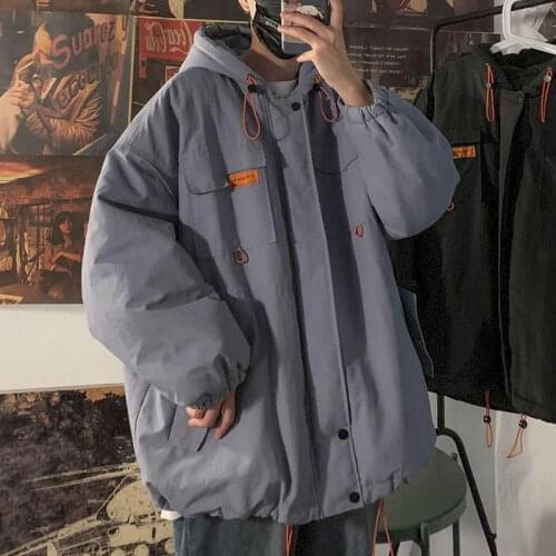 Cotton jacket mens jacket winter trend Korean student tooling boys thick padded bread jacket winter coat casacas para hombre