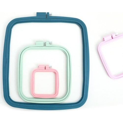 Sewing Tool Round Square Plastic Embroidery Hoops Frame Set Plastic Embroidery Hoop Ring For DIY Cross Stitch Needle Craft Tool
