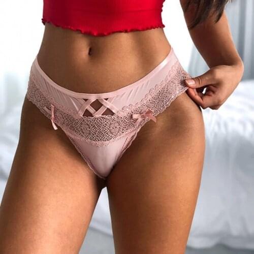 Lace T Panties Hollow Out Underpant Sexy Underwear Womens Thong Temptation Hip Lifting Thong Mesh Seamless Intimates Lingerie