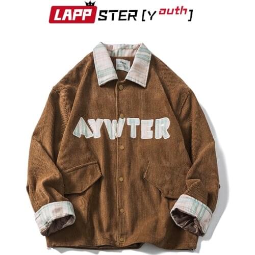 LAPPSTER-Youth Men Letter Harajuku Korean Fashion Y2k Jacket 2021 Mens Japanese Streetwear Vintage Jackets Male Oversized Jacket