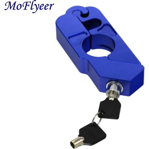 MoFlyeer CNC Motorbike Lock Scooter ATV Pit Dirt Bike Handlebar Security Safety Lock Brake Throttle Grip Protection Adapters