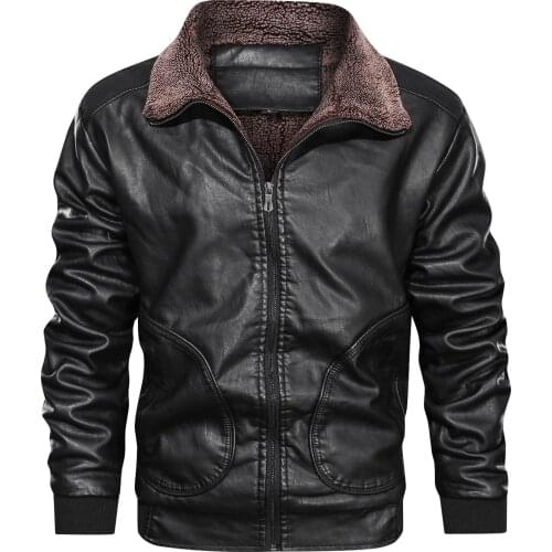CARANFIER 2020 Mens Leather Jackets Winter Fleece Thick Men Jacket New Autumn Leather Coats Casual European Size Dropshipping