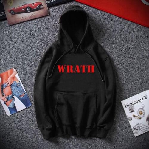 Limited WRATH Natural Selection Logo Design High-quality hoodie Men Black Size S-XXL European size