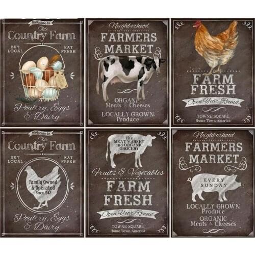 Animal Cattle Chicken DIY Cross Stitch 11CT Embroidery Kits Needlework Craft Set Printed Canvas Cotton Thread Home Decoration