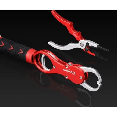 Fish Lip Grip Fishing Pliers Set Scissor Rig Tool Anti Slip Control Split Line Cutter Hook Remove Best Aluminum Alloy