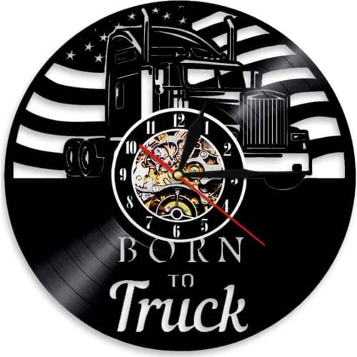 Born To Truck Clock Trucker Quotes Wall Clock Wall Lamp Wall Clock Man Cave Bar Sign Truck Driver Gift Home Decor
