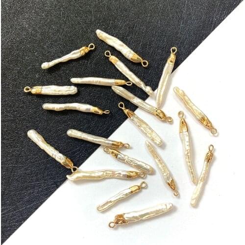 Natural Freshwater Pearl Irregular Shape Pearl Pendant for DIY Jewelry Making Necklace and Bracelet Accessories Size 5x25-5x40mm