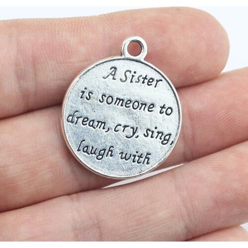 Newest 6Pieces 25*29mm Zinc Alloy Antique Silver Color Heart Words Charms Necklace Pendant Accessory For DIY Jewelry Handcraft