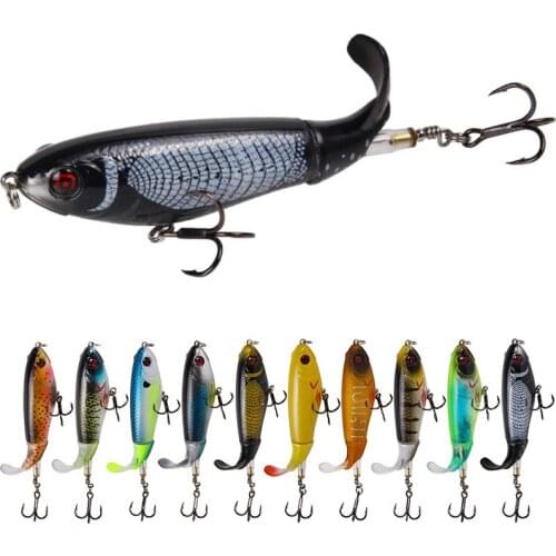 17g 10.5cm New Whopper Popper Hard Floating Pencil Lure with unique Rotatable Soft Tail Artificial Bait Fishing Lure