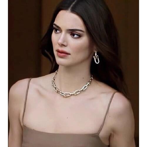 New Hiphop Necklace Vintage Metal Chain Chokers Necklaces for Women U Shape Chain Necklace Punk Jewelry Gothic Colliers 2020