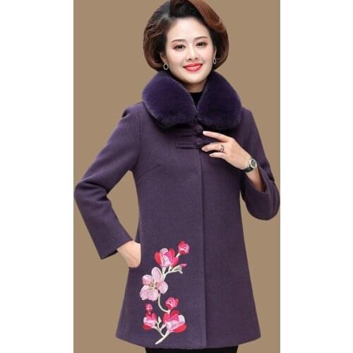 Mother Wear Winter Woolen Coat Women Oversized 5XL Wool Jacket New Autumn Cardigan Overcoat 2021 Warm Female Wool Outerwear Tops