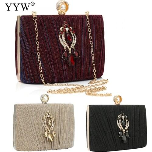 Diamond Pearl Buckle Bag Solid Color Luxury For Wedding Or Party Clutch Evening Purse For Woman Pure Color Handbag Crossbody Bag