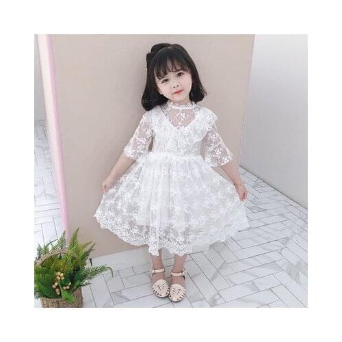3-7 years old cute girl baby lace princess dress new summer Korean version baby fashion fairy girl princess gauze dress
