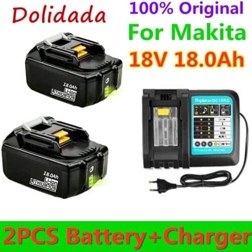 18V18Ah Rechargeable Battery 18000mah Li-Ion Battery Replacement Power Battery for MAKITA BL1880 BL1860 BL1830battery+3A Charger