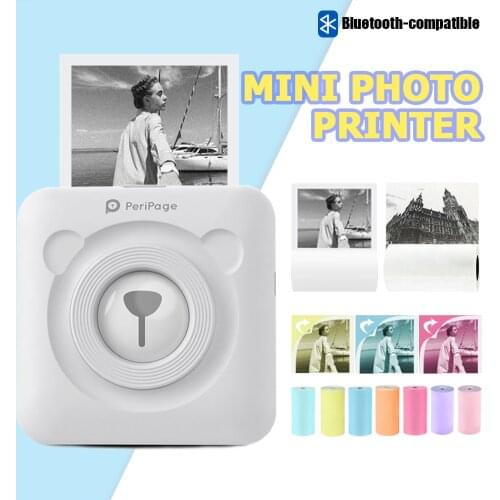 PeriPage Mini Portable Bluetooth-compatible Wireless Paper Photo Printer Pocket Thermal Printing USB Connection Impresoras Fotos