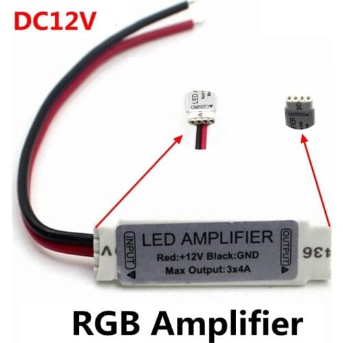 DC12V 3*4A 144W Mini Portable RGB LED Strip Amplifier Repeater For LED Strip RGB SMD 5050/2835/3528/5730/5630/3014