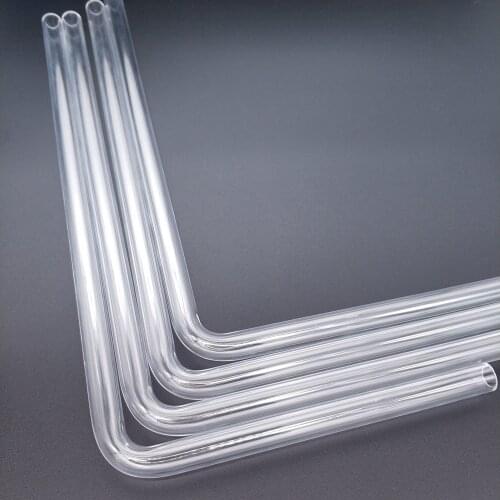BYKSKI PMMA / PETG Hard Tube ( OD12mm / OD14mm / OD16mm ) + 2mm Thickness + 90 Degrees Bending Tube Transparent 4pcs/Lots