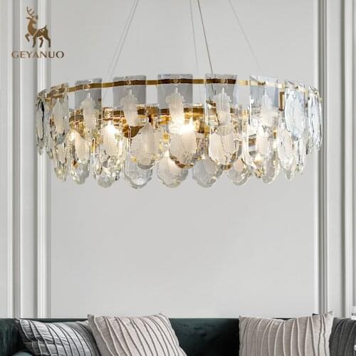 Light luxury chandelier modern minimalist home dining room bedroom living room headlight post modern crystal chandelier