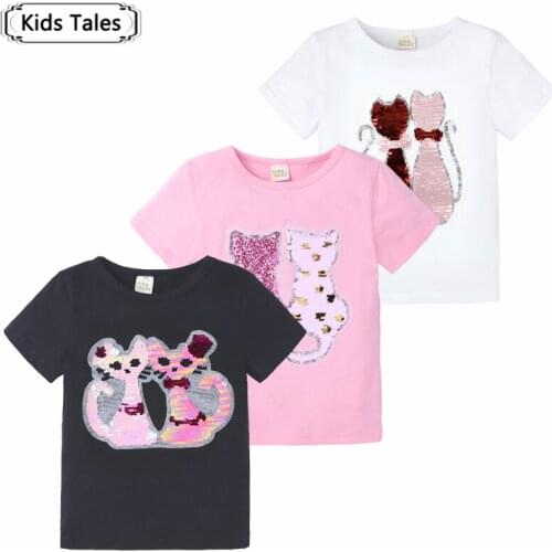 Newborn Baby Shirts Cartoon Cat Summer Kids Cotton Short Sleeve T-Shirts Boys Girls Tops Baby Clothes SC180