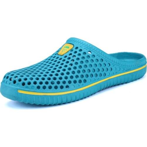 Blue Fashion Breathable Women Slippers Pvc Solid Leisure Female Outdoors Slippers Coverd Leisure Slides