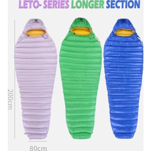 Aegismax 2019 new arrival LETO Ultralight water repellent White Goose Down Sleeping bag Mummy Splicing Hiking Camping 700FP