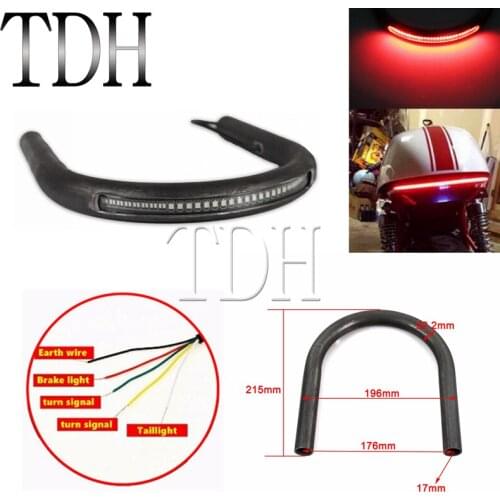 Motorcycle Rear Seat Loop Frame Hoop LED Tail Brake Light Cafe Racer for BMW Honda Yamaha Suzuki CB XS GS 550 750 CB125 CB175