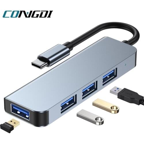 4 In 1 USB HUB Type-C To USB 3.0 2.0 HUB Adapter Multi USB Splitter Expander For Matebook Huawei Xiaomi Laptop PC Accessories