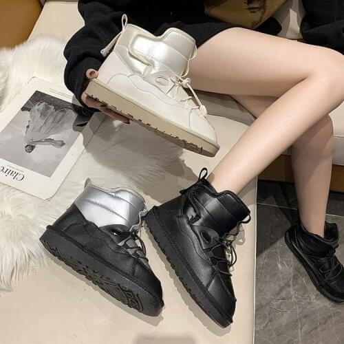 2020 Winter Women Fashion Snow Boots Chunky Ankle Boots Ulzzang Womens Platform Boots Woman Plush Shoes Padded Boots Keep Warm