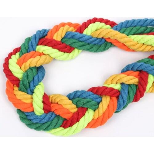 100% Cotton 5Meters 3 Shares Twisted Cotton Cords 12mm DIY Craft Decoration Rope Cotton Cord for Bag Drawstring Belt 15 Colors