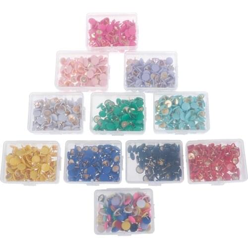 100pcs/set Colorful Metal Push Pins Paper Map Cork Board Capped Headed Fixing Thumb Tacks Pin Office School Supplies