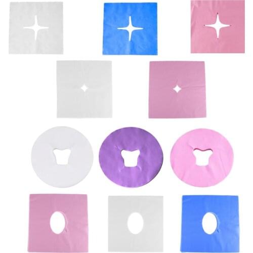 100/pcs/Pack Disposable Face Hole Bed Table Cover Headrest Face Hole Table Cover Headrest Beauty Salon Massage Accessories