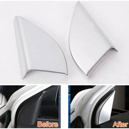 2Pcs ABS Car Chrome Sound Tweeter Speaker Stereo Cover Trim Moulding Decoration Stickers Fit For Honda Vezel HR-V
