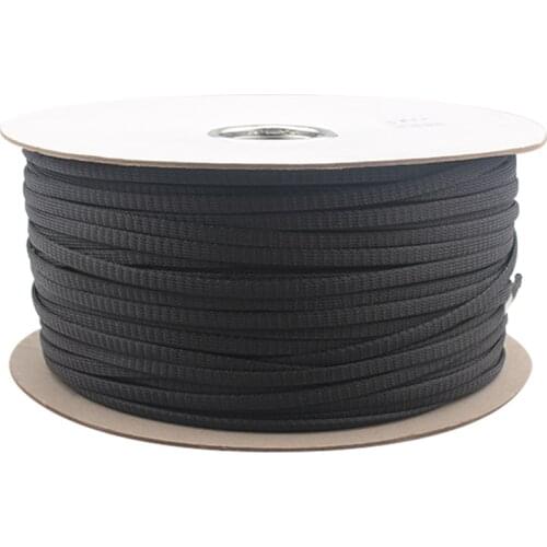 20M HiFi Audio Cable Braided Sleeving Shock Absorber Net Speaker Wire Power Cable Shielding -Black Bulk Wire DIY