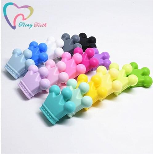 20 PCS Crown Shape Silicone Loose Beads BPA Free Food Grade Material Silicone Pendant DIY Jewelry Accessories Baby Teething Toys