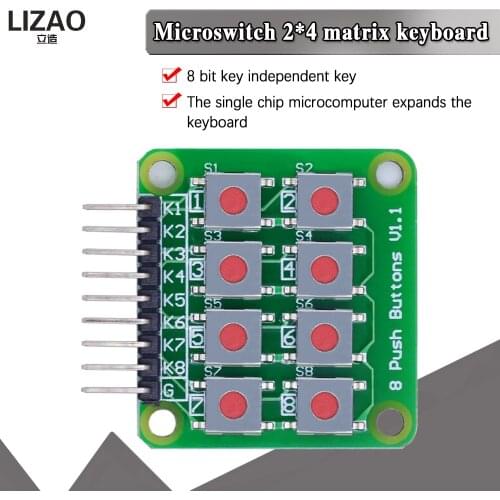 2x4 Keypad 4x2 Keypad 8 Push Buttons V1.00 Key Board Matrix Keyboard Button for Arduino AVR PIC 2*4 Module AVR PIC