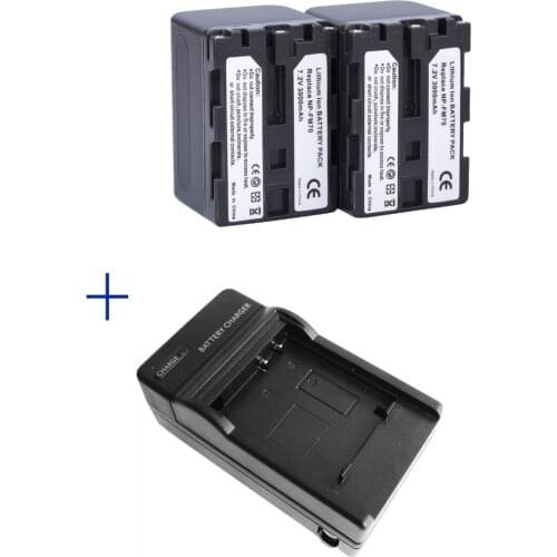 2pcs NP-QM71 NP-FM70 FM70 Battery + Charger for Sony HVR-A1U DCR-TRV361 DVD301 UX1,Free shipping,For sony camera accessories