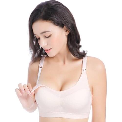 Cotton Nursing Bra Maternity BreastFeeding Underwear Wirefree Breathable Push Up Thin Cup Pregnant Women Bra Plus Size lactancia