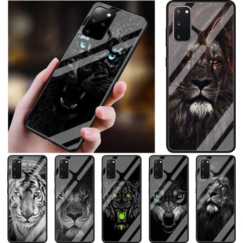 Animal Lion Wolf Tiger Fashion Glass Phone Case for Samsung Galaxy S21 S20 FE Note 10 Lite S10 S9 S8 Plus 20 Ultra 9 S10e Cover