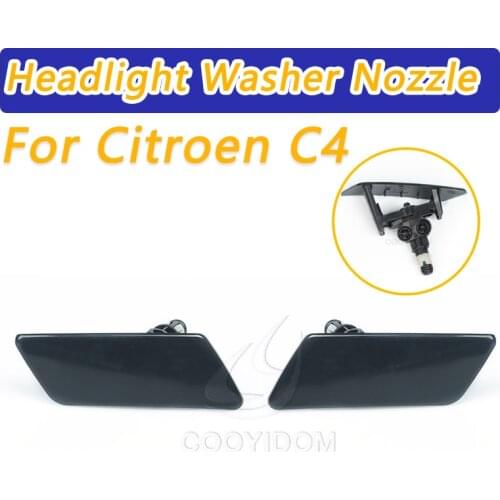 COOYIDOM Car Left Right Headlight Water Spray Washer Nozzle Headlamps Cleaning For Citroen C4 Headlamps Cleaning Washer Cover