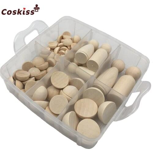 DIY Baby Teether Nursing Boxed Half ball Wood Bead Unfinished Round Wooden Cabochon Beads/Wooden People/Semicircle ball For Wood