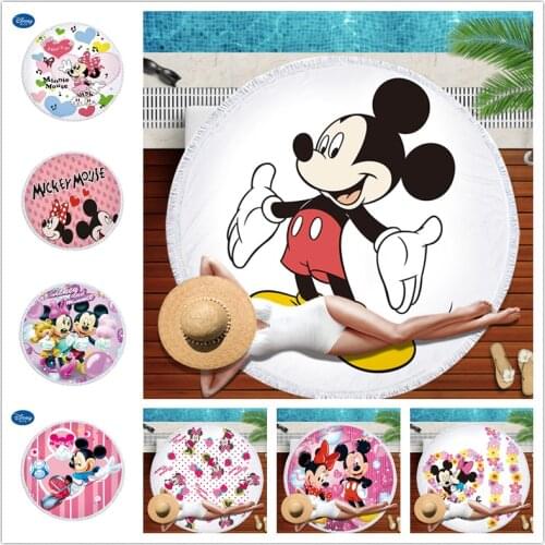 Diseny Mickey Minnie Cute Cartoon Microfiber Beach Towel Sport Blanket Swimming Bath Towel Children Gift Vacation