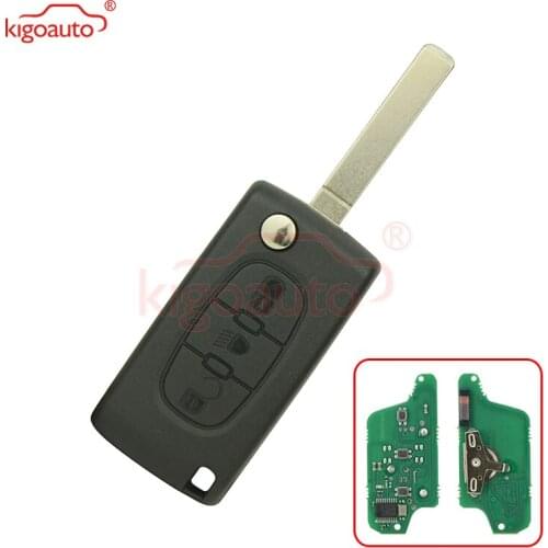 Remote key CE0523 C2 C3 C4 C5 C6 Flip car key 3 button 433Mhz pcf7941 ASK VA2 for Citroen kigoauto