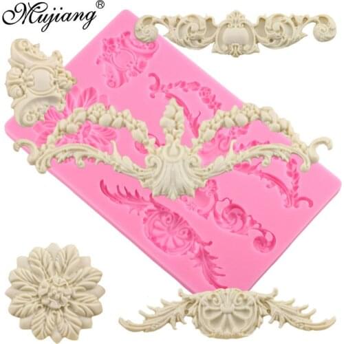 DIY Sugarcraft Cake Border Decorating Frame Silicone Mold Flower Cupcake Baking Fondant Candy Clay Chocolate Gumpaste Molds