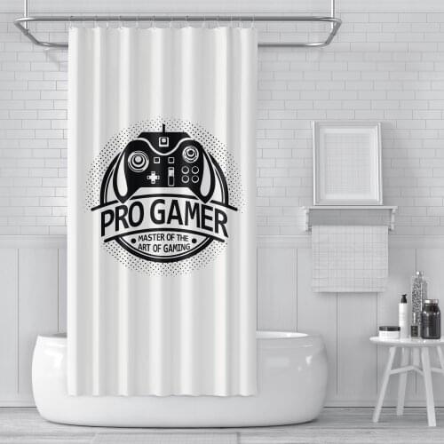 Gamepad Shower Curtains Modern Style Hot Sale 3D Print Bath Curtain Polyester Waterproof Bathroom Curtain